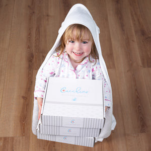 Large Bamboo Hooded Towel for Kids (with Ears) – Large White Gift Set