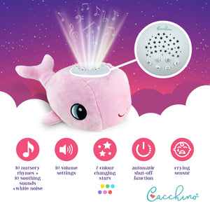 Cacchino's Baby Taylor Pink Soother Sleep Aid & Night Light Sound Machine with Cry Sensor and White noise