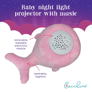 Cacchino's Baby Taylor Pink Soother Sleep Aid & Night Light Sound Machine with Cry Sensor and White noise